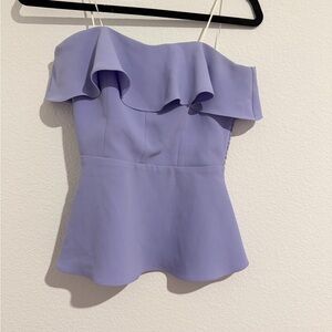 Amanda Uprichard Lavender Ruffle Sleeveless Tube Top Size P